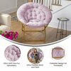 Flash Furniture Gwen 38-in. Oversize Portable Faux Fur Folding Saucer Moon Chair, Dusty Purple/Soft Gold Frame FV-FMC-025-DTPRP-SGD-GG